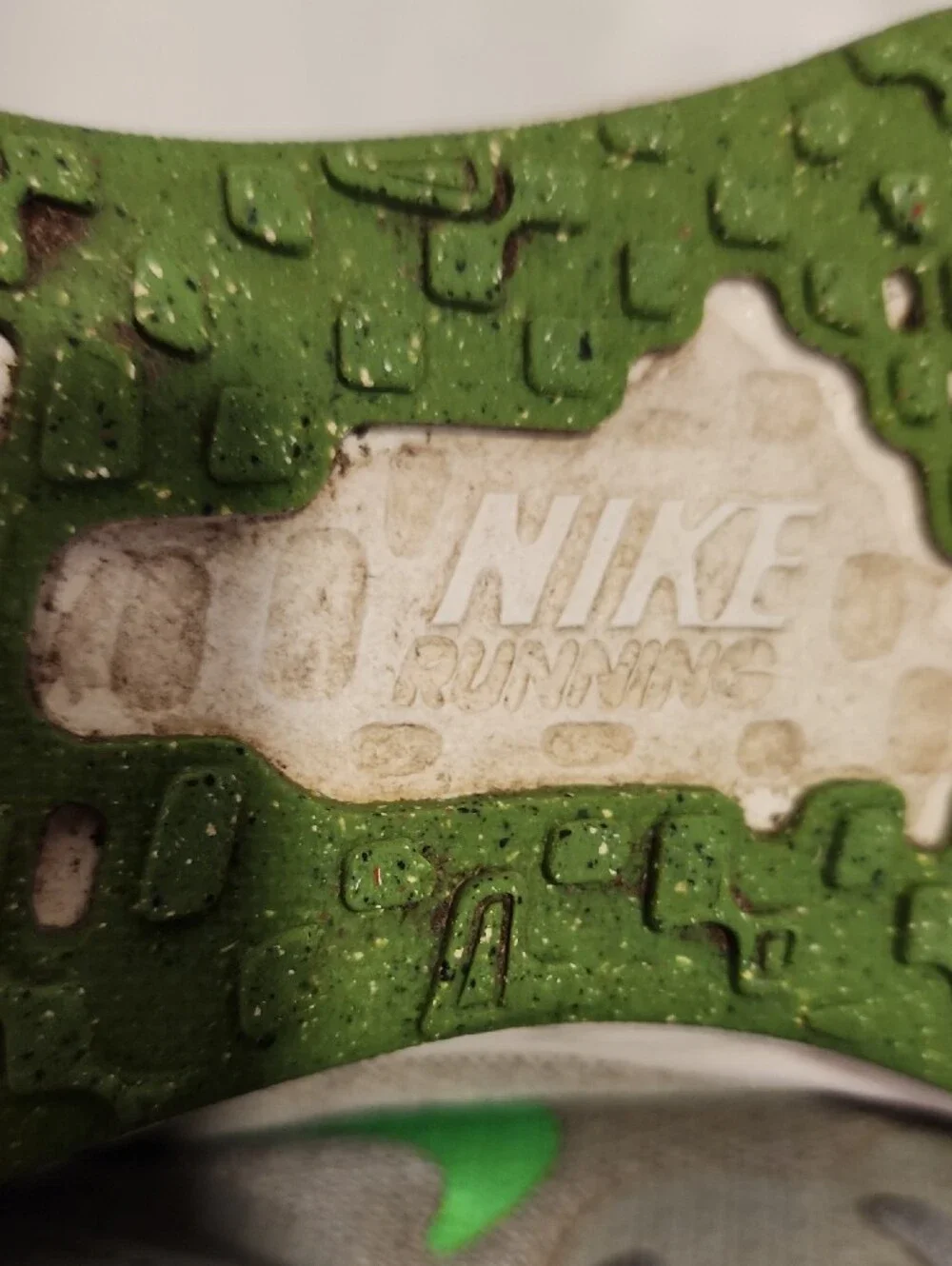 Nike Kids Gray Sneakers with Green Swoosh